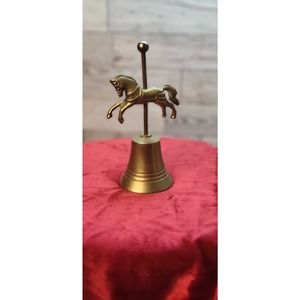 Vintage Brass Carousel Horse Bell Enesco Carnival GreatDetail No Clacker 6"